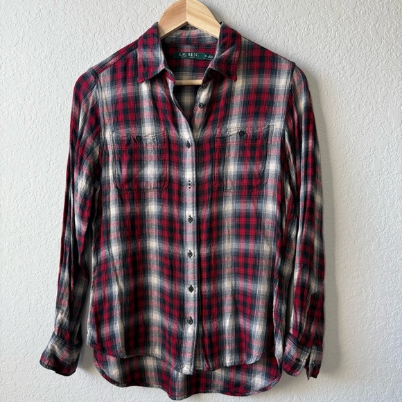 Lauren Ralph Lauren Tops - Lauren Ralph Lauren Red and Black Plaid Shirt‎